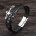 Pulseira de Couro e Aço Inoxidável